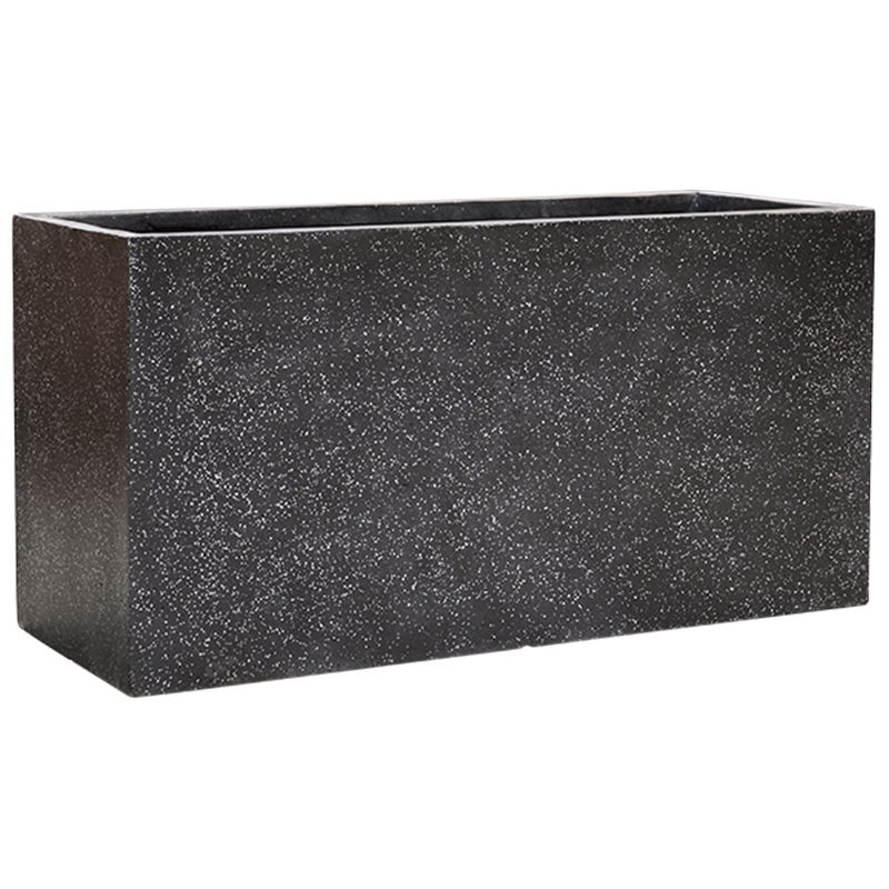 TERRAZZO grote langwerpige plantenbak divider zwart 100cm breed