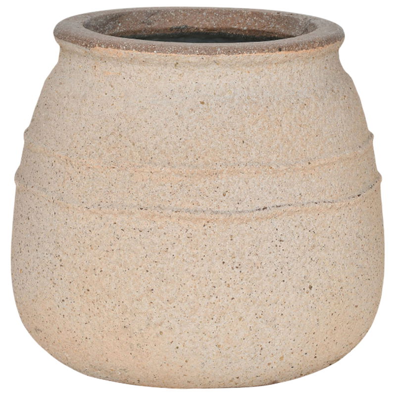 OLIVOO beige bloempot plantenbak kruik groot design 52cm breed