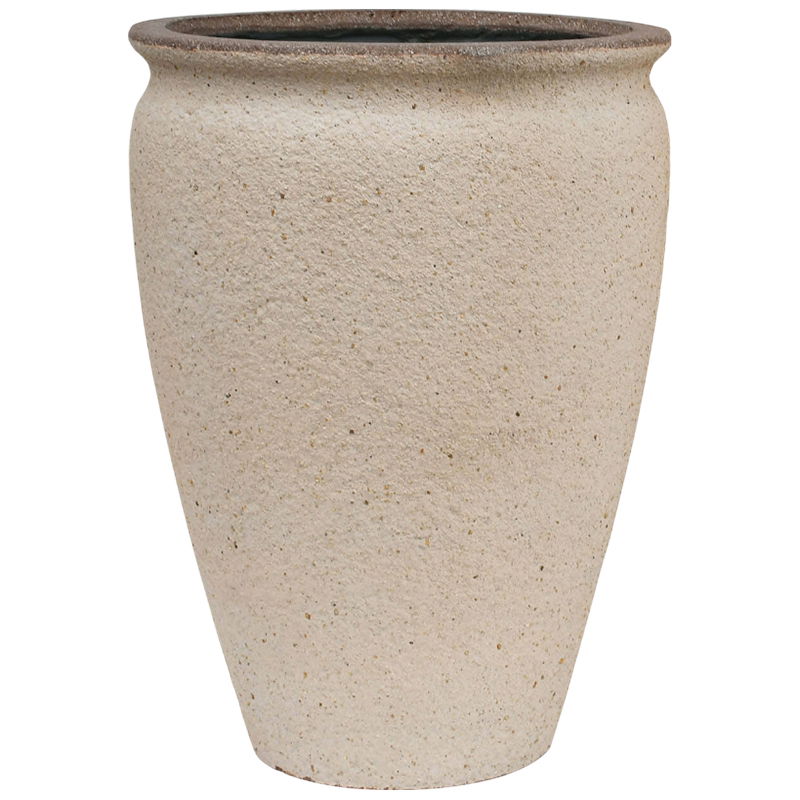 OLIVOO bloempot vaas kruik zand beige groot design voor buiten 58cm