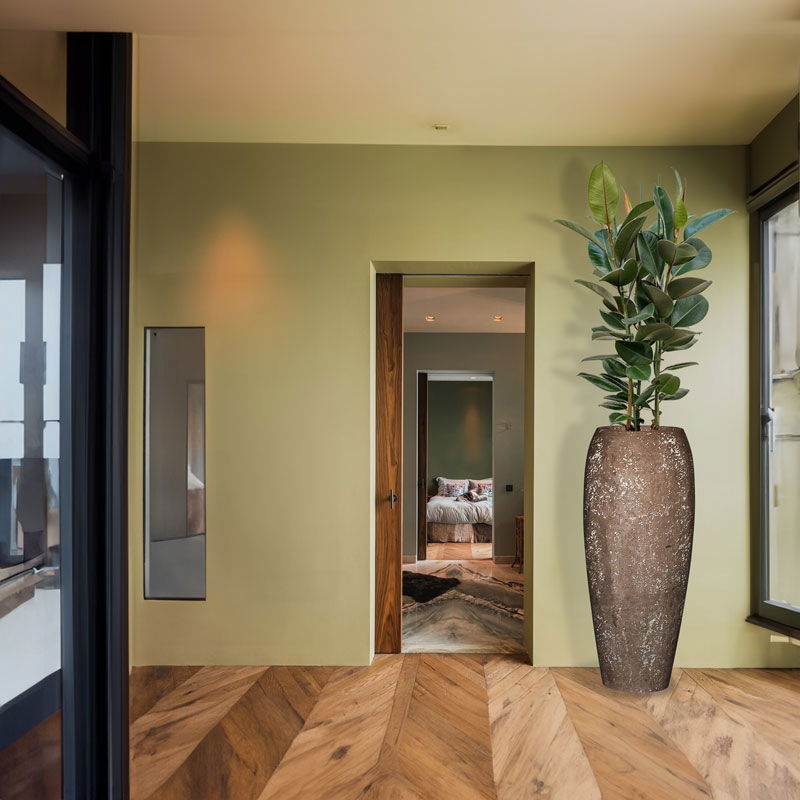 COATY vaas bloempot hoog design bruin voor buiten en binnen 90cm