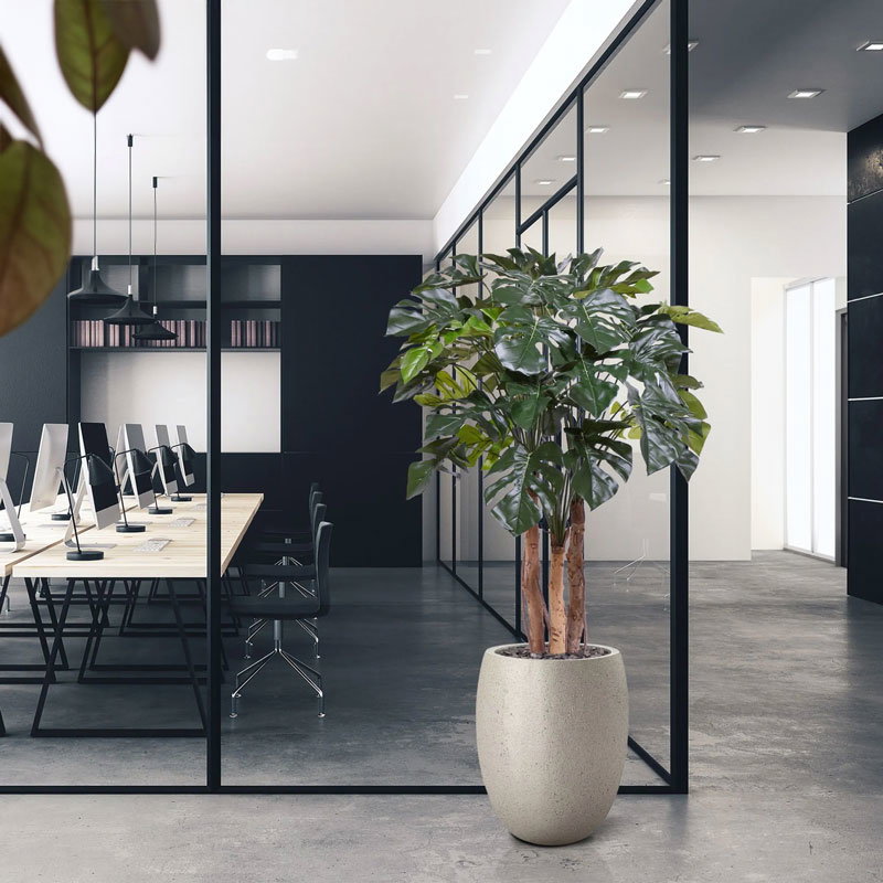 MENO grote bloempot grijs champagne 50cm