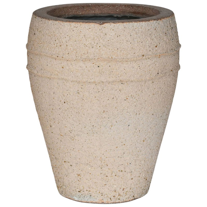OLIVOO plantenpot zand beige kruik vaas groot design voor buiten 68cm