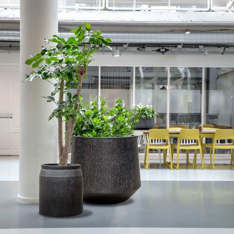 FUNDO XXL plantenbak bloempot zwart grijs voor buiten 80cm breed