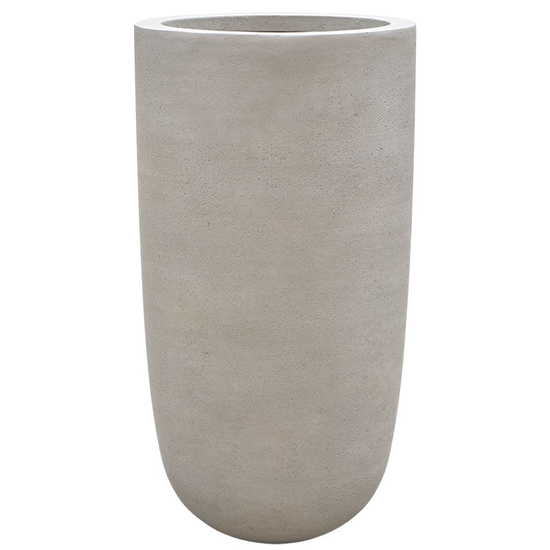 VADAA hoge vaas bloempot natuursteen beige grijs greige voor binnen 75cm