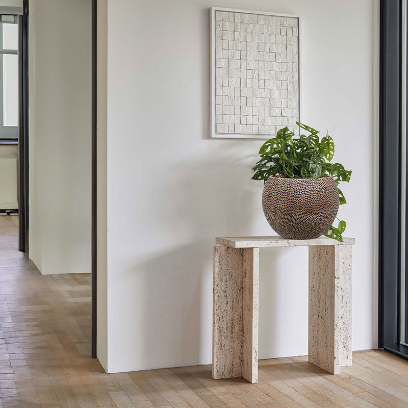 OPUS plantenbak rond brons metallic ronde bloempot voor binnen 40cm breed