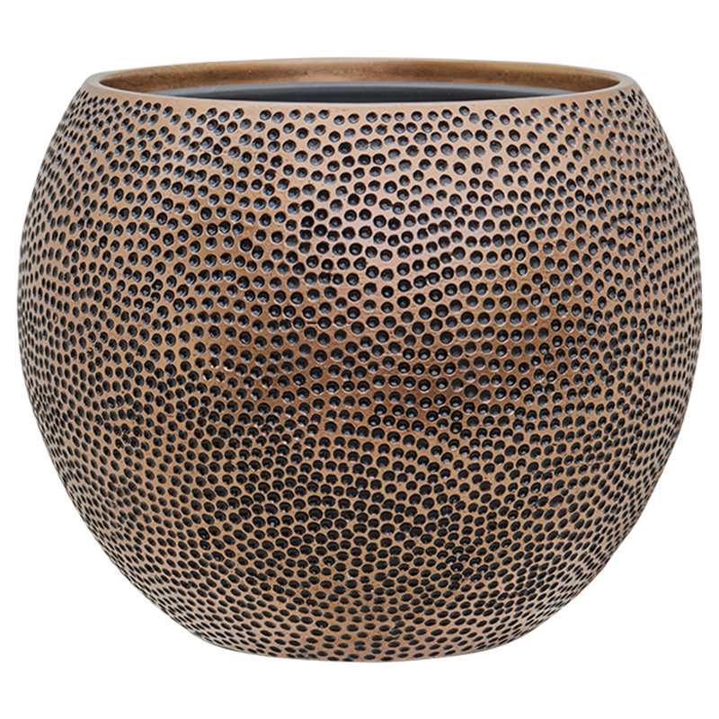 OPUS plantenbak rond brons metallic ronde bloempot voor binnen 40cm breed