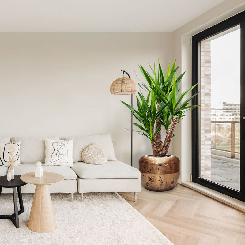 OPUS plantenbak bloempot koper brons metallic voor binnen 50cm breed
