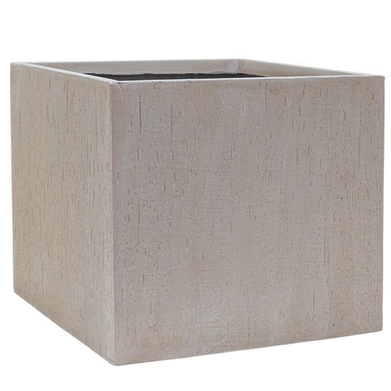 FUNDO vierkante grote beige grijze plantenbak bloembak 50cm breed