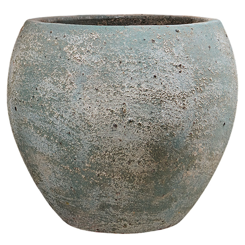 MAROO grote groen blauw witte plantenbak bloempot keramiek design 60cm breed