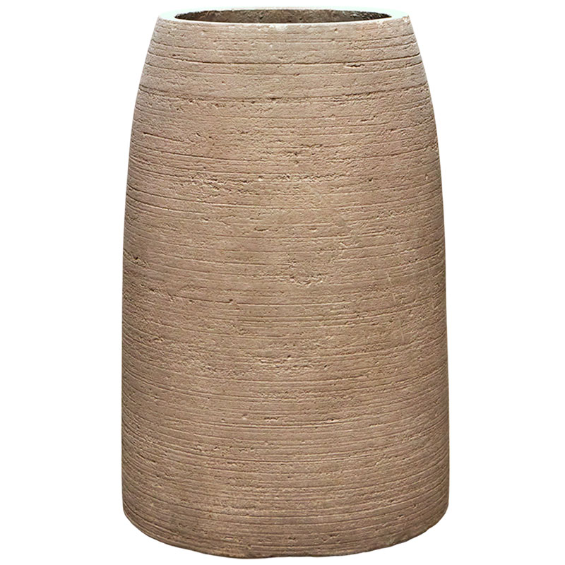CELYA hoge beige terracotta kruik vazen bloempotten voor binnen en buiten 46cm & 50cm