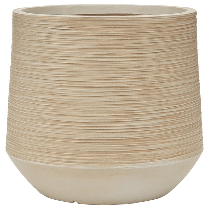 SELAA beige witte design bloempotten plantenbakken set hoog en groot 38 & 55cm