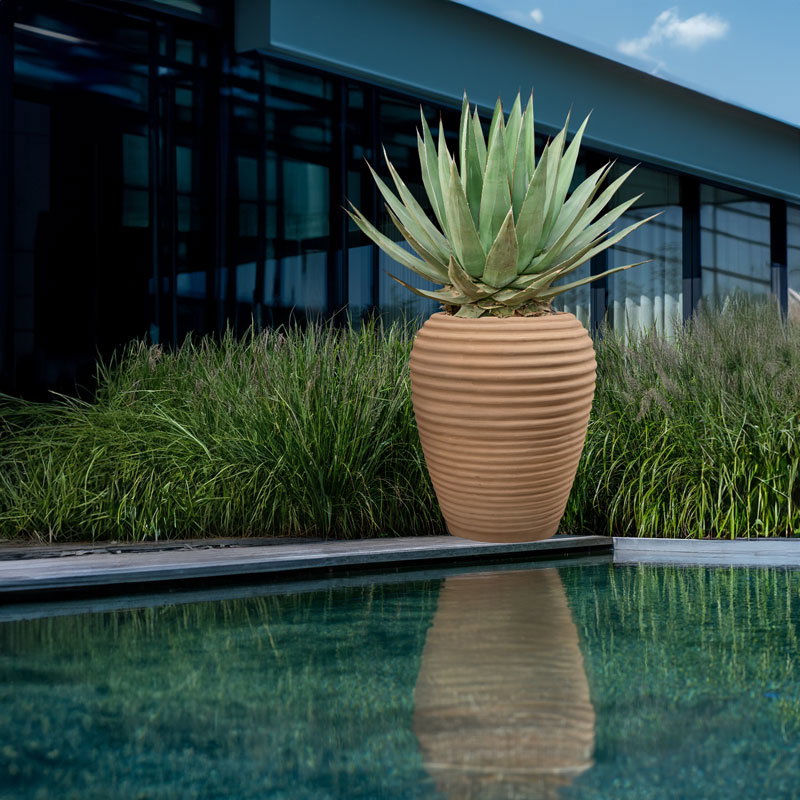 TERRACOTTA grote XL bloempot design plantenbak bloembak voor buiten 75cm
