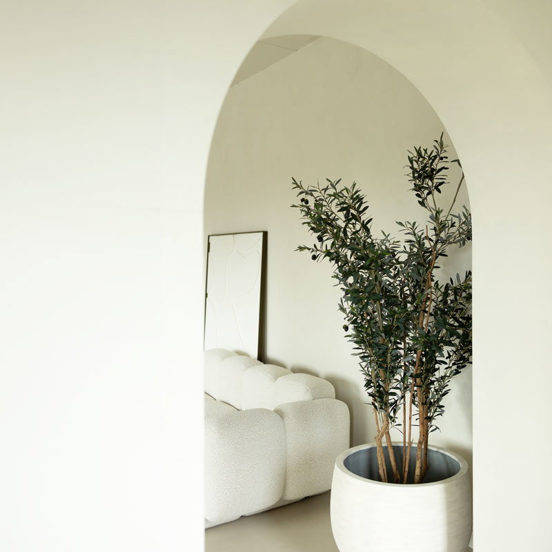 DAMAR design XL bloembak plantenbak bloempot groot natuurlijk wit 88cm breed