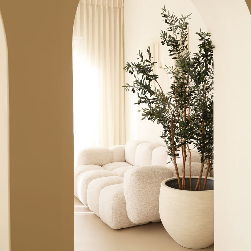 DAMAR design XL bloembak plantenbak bloempot groot natuurlijk wit 88cm breed