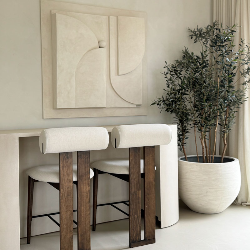 DAMAR design XL bloembak plantenbak bloempot groot natuurlijk wit 88cm breed