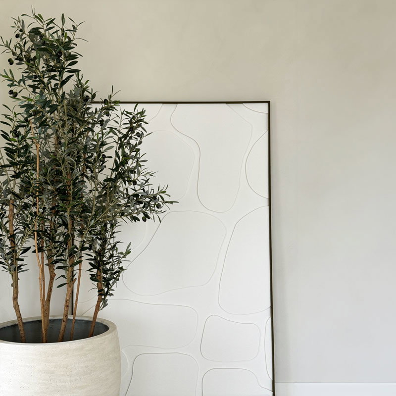 DAMAR design XL bloembak plantenbak bloempot groot natuurlijk wit 88cm breed