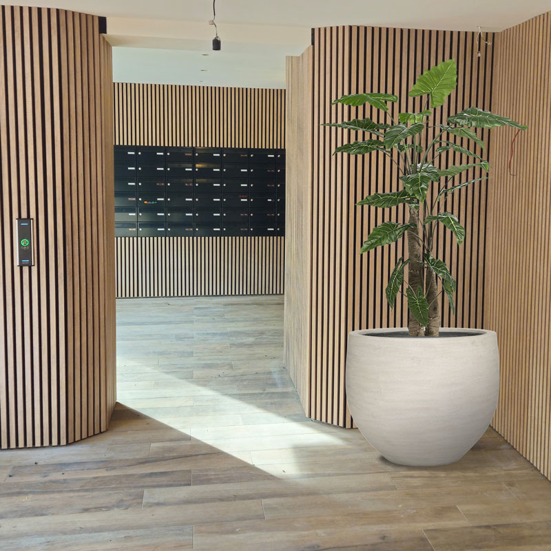 DAMAR design XL bloembak plantenbak bloempot groot natuurlijk wit 88cm breed