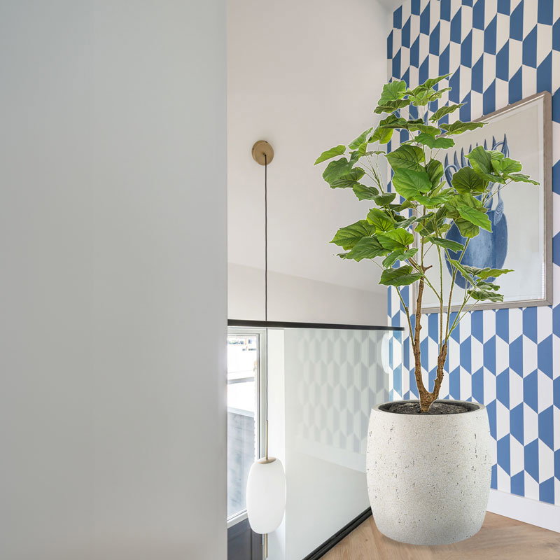 DARAA hoge natuurlijk witte plantenbak bloempot groot voor buiten 55m