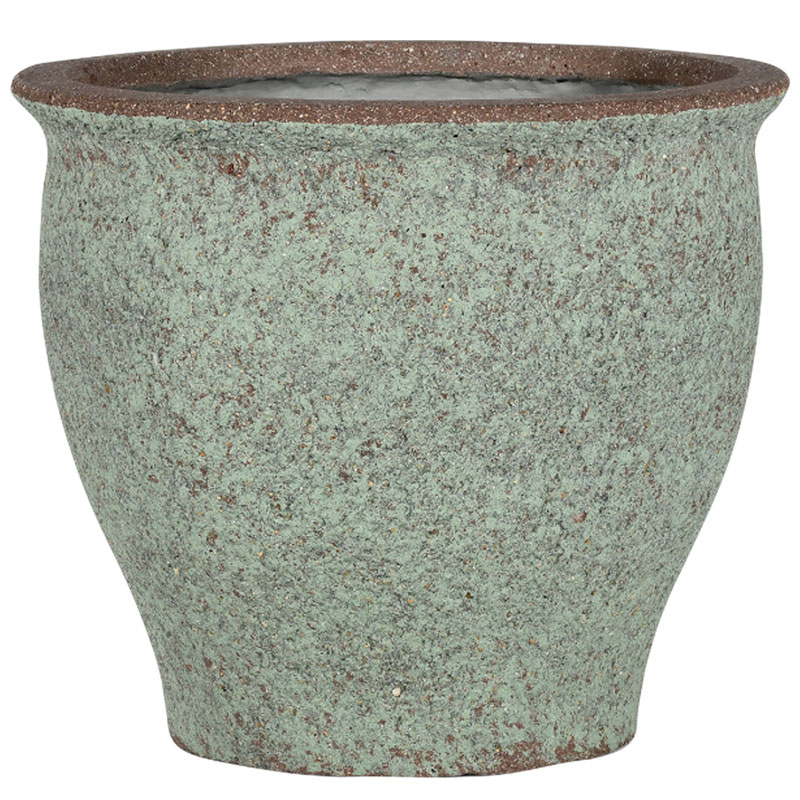 OLIVOO grote plantenbak bloempot hoog mat Ibiza groen blauw voor buiten 64cm breed