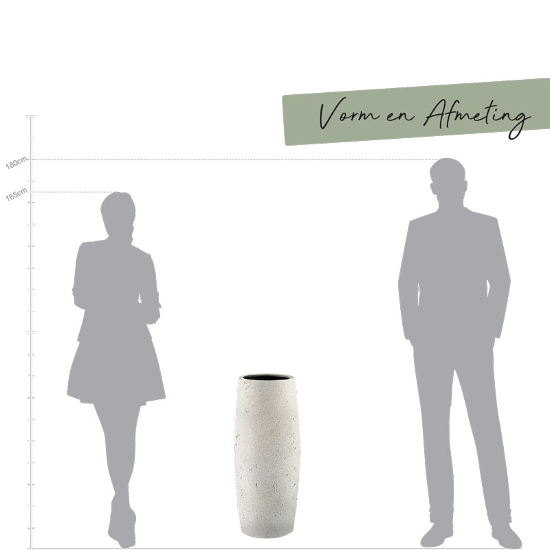 DARAA hoge witte bloempotten vazen set hoog arty design 70 & 90cm