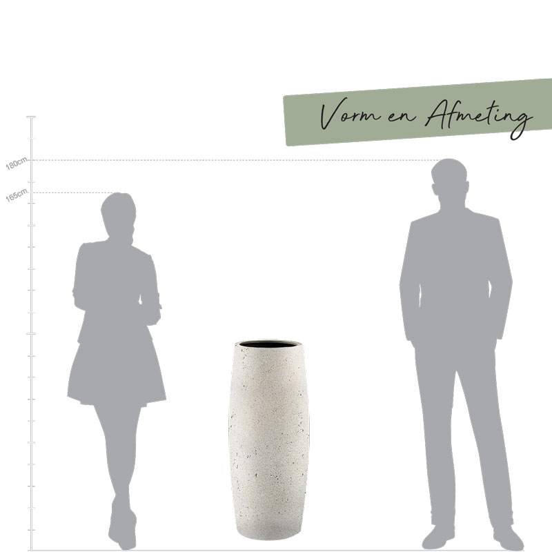 DARAA hoge bloempot vaas natuurlijk wit beton hoog design voor buiten 90cm