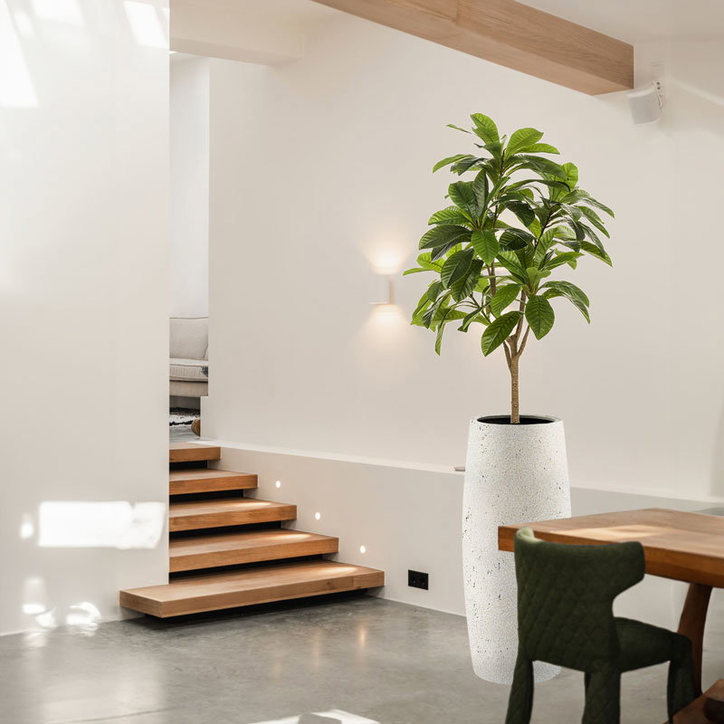 DARAA hoge bloempot vaas natuurlijk wit beton hoog design voor buiten 90cm