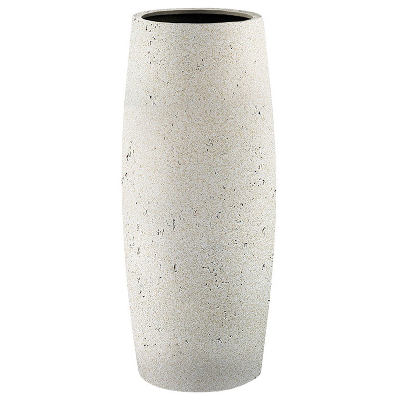 DARAA grote bloempot vaas zacht natuurlijk wit hoog design voor buiten 110cm