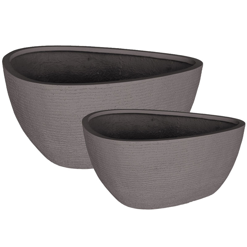DOMII XL plantenbakken bloempotten voor buiten taupe grijs bruin 67cm + 80 cm breed