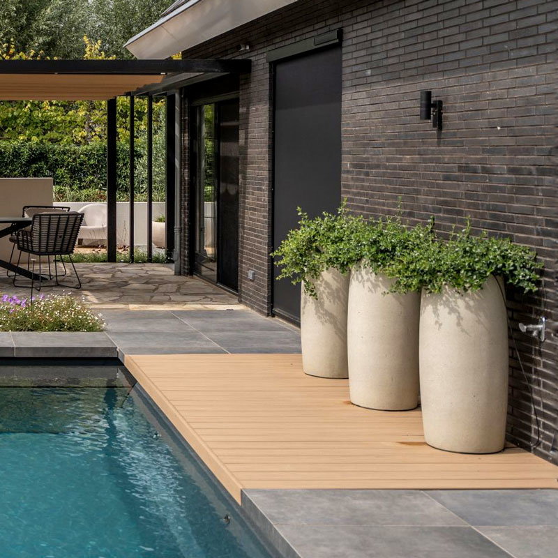DARAA hoge bloempot vaas natuurlijk wit beton hoog design voor buiten 90cm