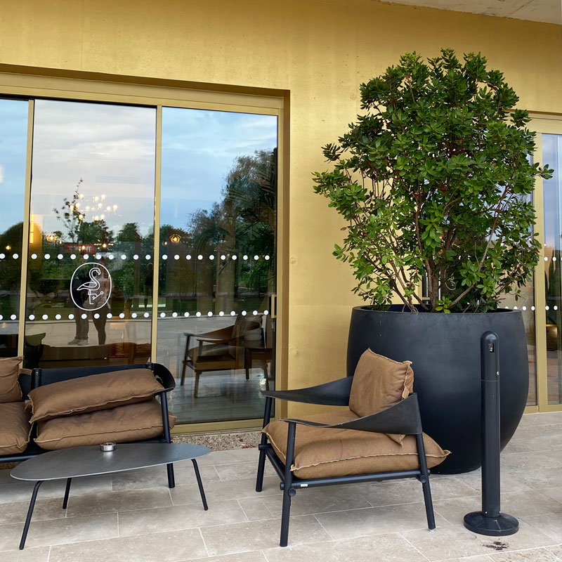 DAMAR design XXL bloempot plantenbak bloembak mat zwart 112cm breed