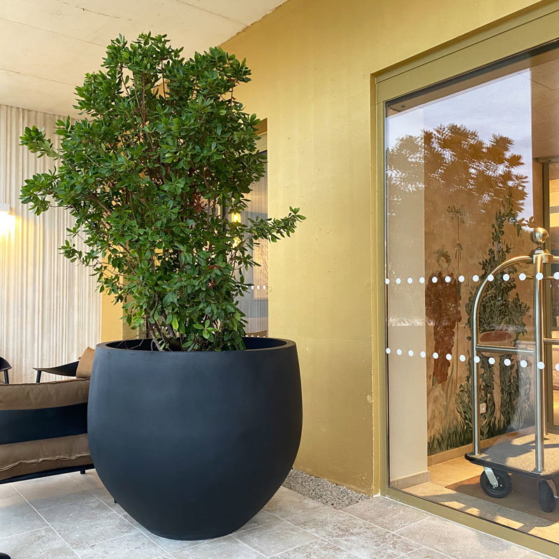 DAMAR design XXL bloempot plantenbak bloembak mat zwart 112cm breed