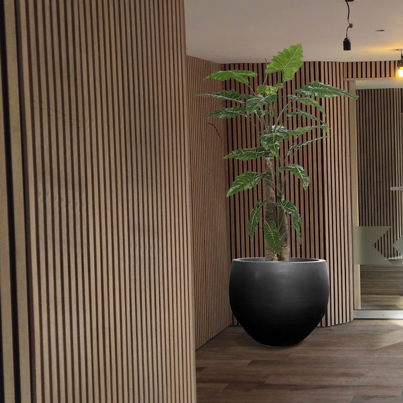 DAMAR design plantenpot bloempot zwart groot design voor buiten 70cm breed