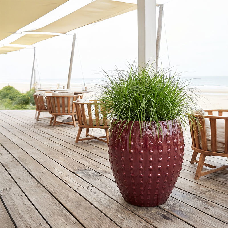 MARE grote brede kersen rode mauve plantenbak bloempot voor buiten 80cm