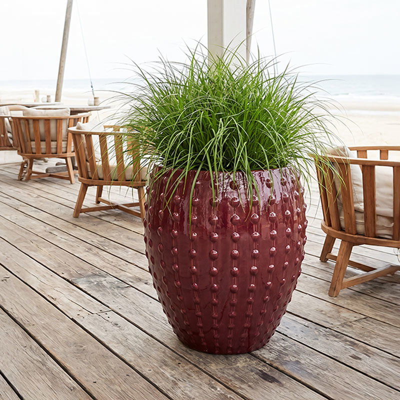 MARE grote brede kersen rode mauve plantenbak bloempot voor buiten 80cm