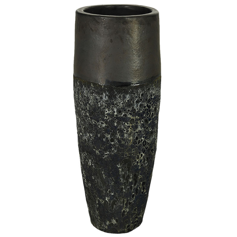 LUAA hoge zwarte bloempot plantenpot vaas plantenbak keramiek 103cm