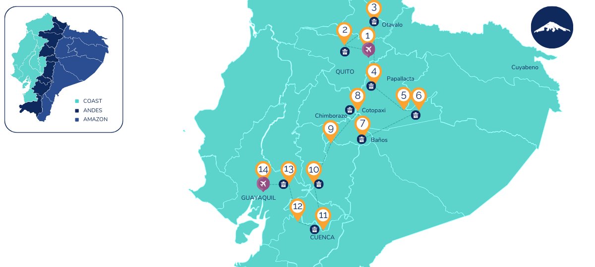 14 Day Self Drive Ecuador Map