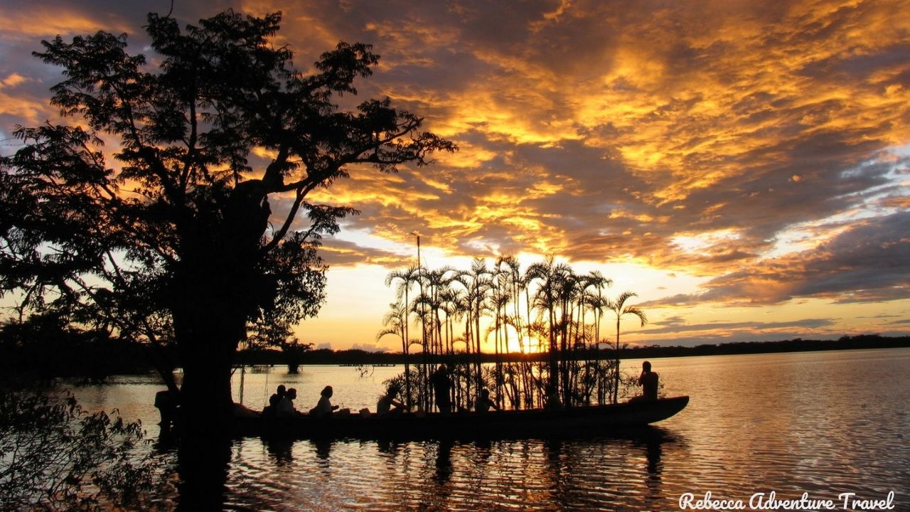 Amazon Canoe Sunset