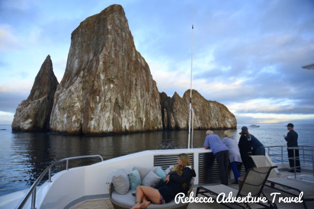 Guest enjoying their experience on a Galapagos cruise.
