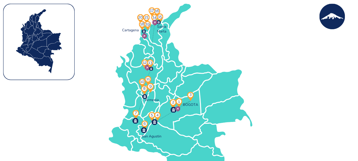 21 Day Highlights Colombia Map