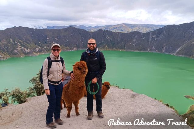 Rebecca Adventure Travel guests visiting Quilotoa.
