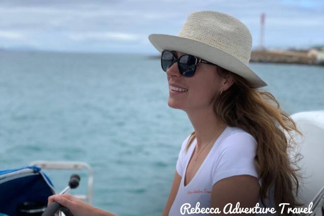 Rebecca solo traveling in the Galapagos Islands.