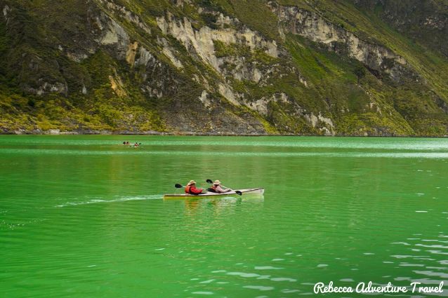 Kayaking in the Quilotoa crater lake