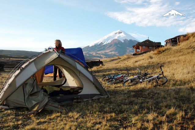 Camping near mountain