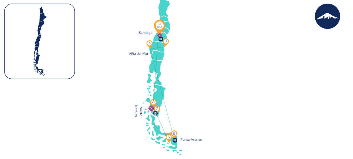 10 Day Chile Cultural Experience Map