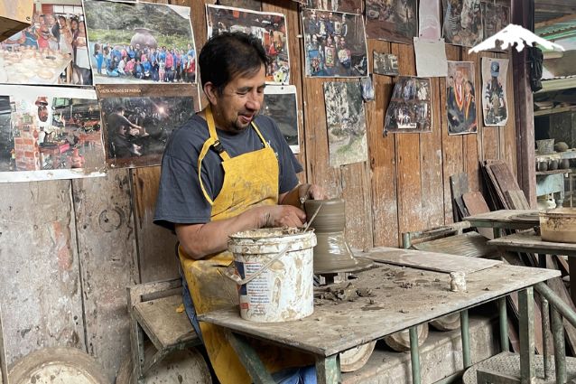 Fernando Encalada working on Ceramics.