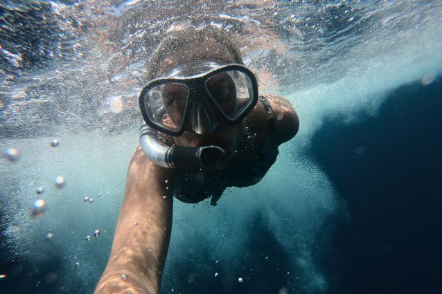 Rebecca snorkeling in Galapagos - Bucket List