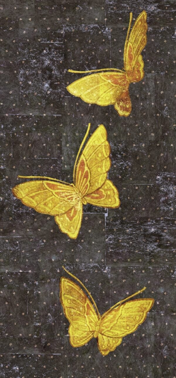 Behang La Chasse aux papillons uit de Soleil Levant-collectie van Élitis