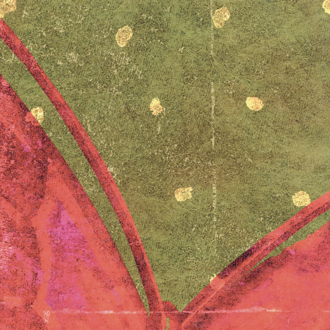 Detail van behang La Chasse aux papillons uit de Soleil Levant-collectie van Élitis