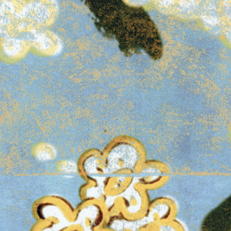 Detail van behang Miroirs de l'âme uit de Soleil Levant-collectie van Élitis