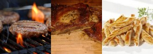 collage van 3 foto's met vleesproducten Schotsehooglanders.nl